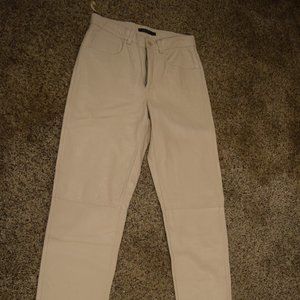 WOMENS DKNY TAN/BEIGE LEATHER PANTS